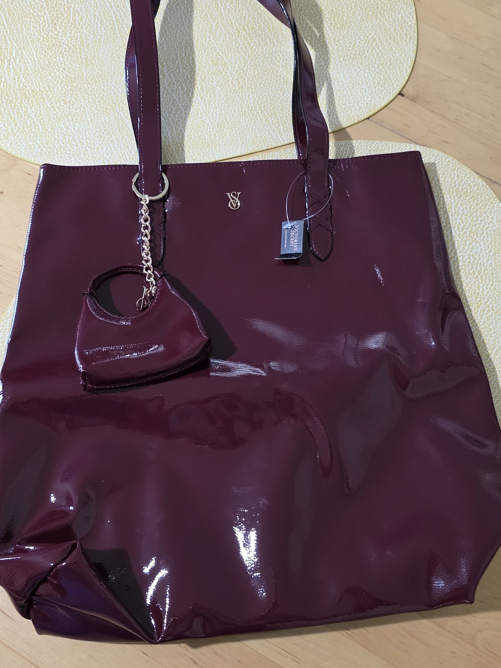 Patent Leather Tote Bag in Deep Burgundy - Victoria's Secret